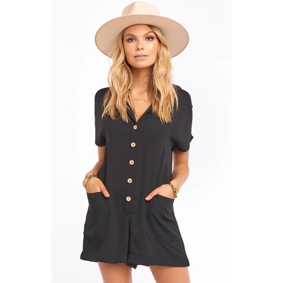 Show Me Your MuMu Pants - SMYMM Yvette Black Romper Sz Medium